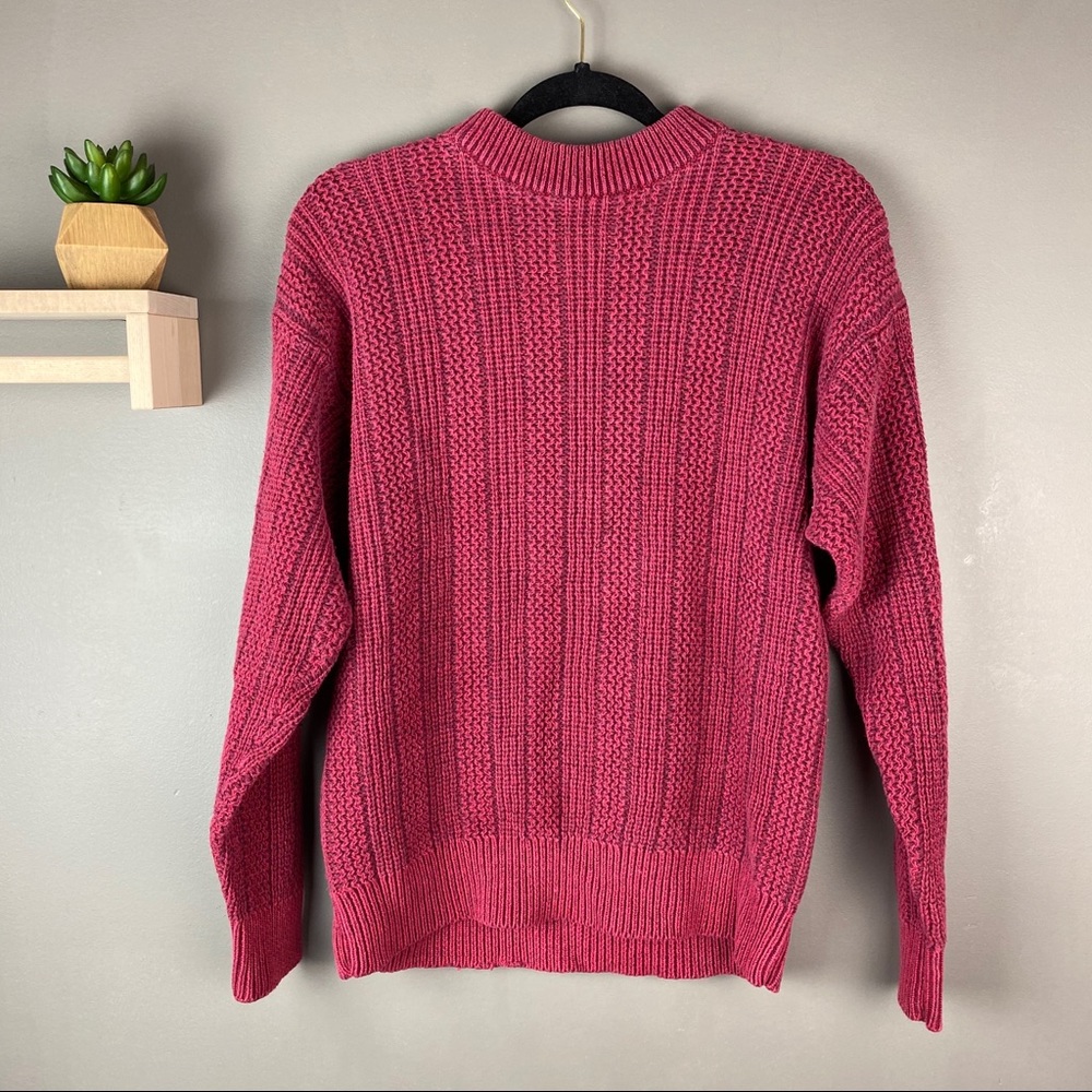 vintage burgundy oversized chunky sweater 90’s M
